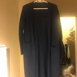 long sweater coat navy